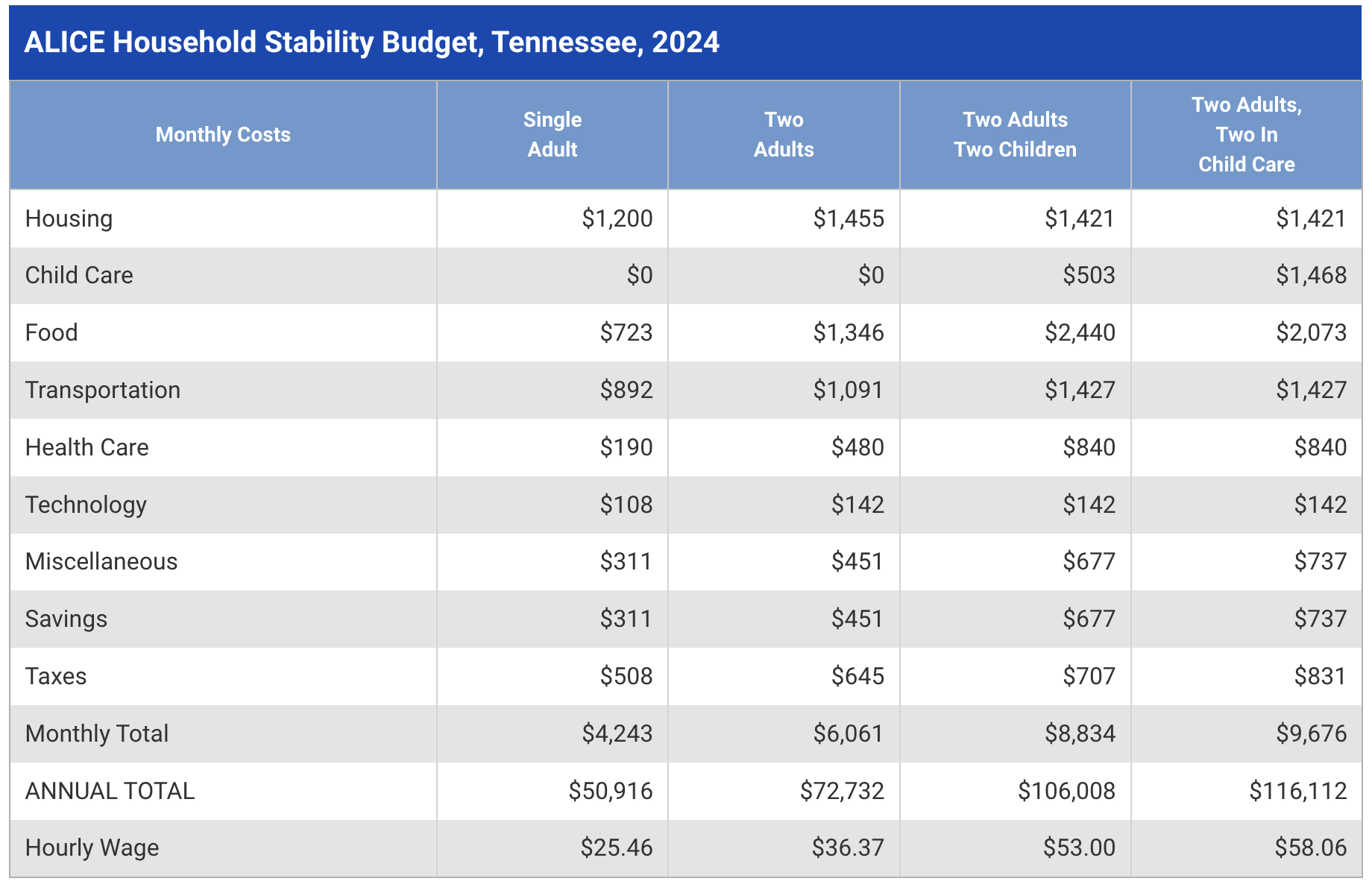 Household Stability Budget