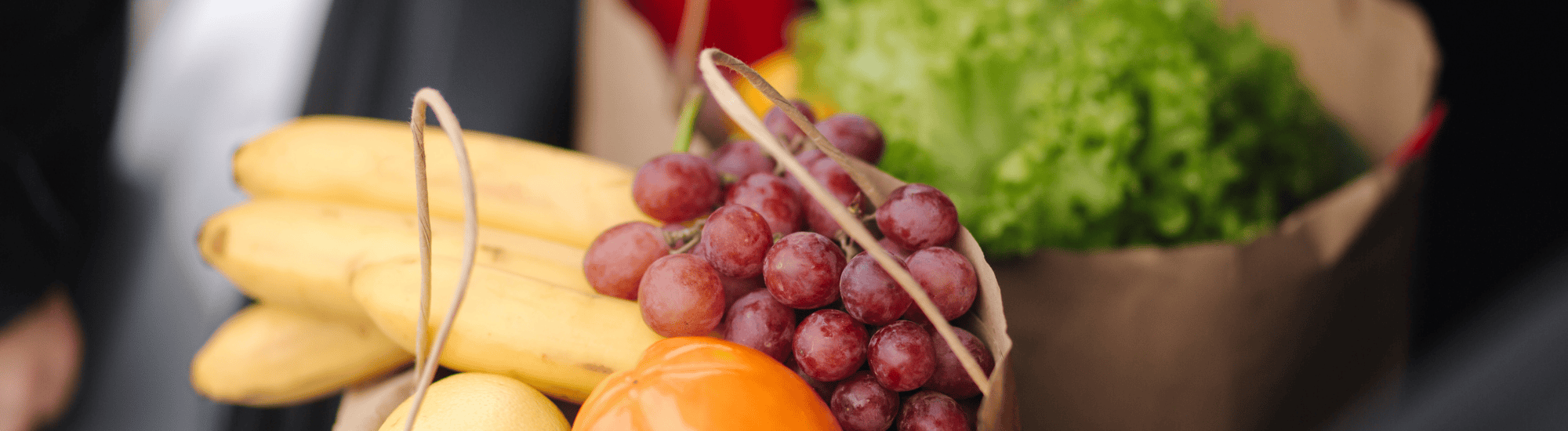 Image of fresh fruit in paper bags